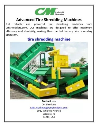 Advanced Tire Shredding Machines