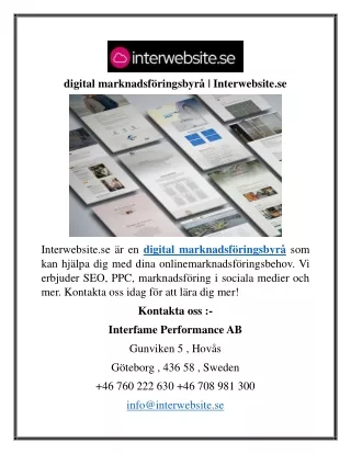 digital marknadsföringsbyrå  Interwebsite.se