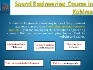 Sound Engineering Course in Kohima