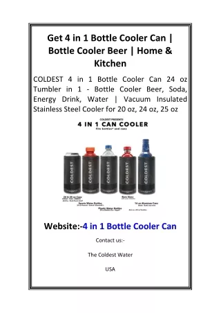 Get 4 in 1 Bottle Cooler Can Bottle Cooler Beer  Home & Kitchen