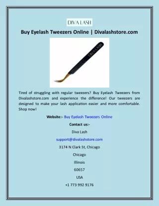 Buy Eyelash Tweezers Online  Divalashstore