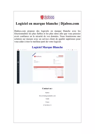 Logiciel en marque blanche  Djaboo.com