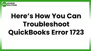 An Effective Guide To Fix QuickBooks Error 1723