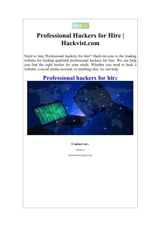 Professional Hackers for Hire  Hackvist.com