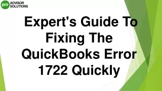 A Quick Way To Fix QuickBooks Error 1722