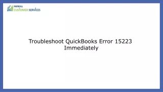 A Comprehensive Guide For Resolving QuickBooks Error 15223