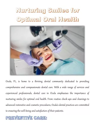 Nurturing Smiles for Optimal Oral Health