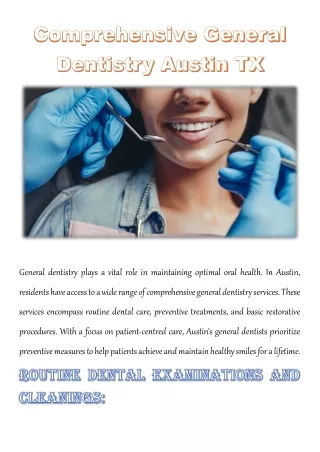 Comprehensive General Dentistry Austin TX