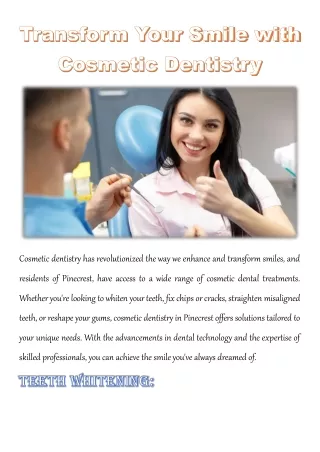 Transform Your Smile with Cosmetic Dentistry