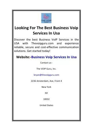 Looking For The Best Business Voip Services In Usa