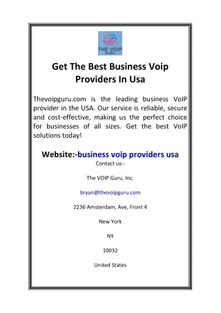 Get The Best Business Voip Providers In Usa