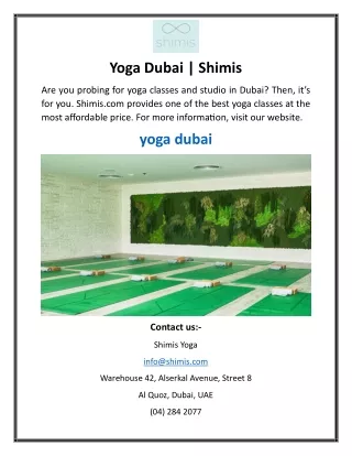 Yoga Dubai Shimis