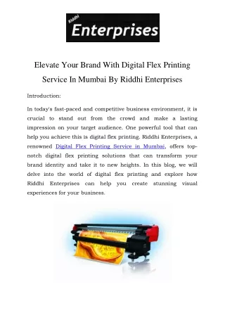 Digital Flex Printing Service in Mumbai Call-9870284140