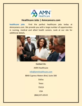 Healthcare Jobs | Amncareers.com