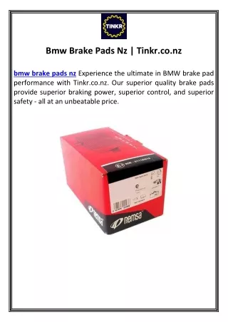 Bmw Brake Pads Nz | Tinkr.co.nz