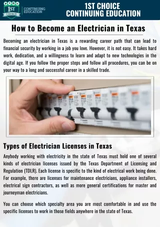 How to Become an Electrician in Texas