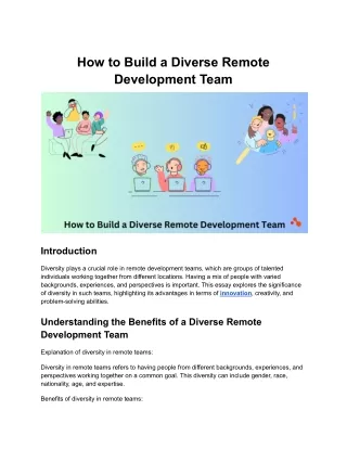 How to Build a Diverse Remote Development Team