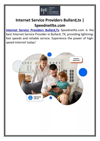 Internet Service Providers Bullard,tx | Speednetlte.com