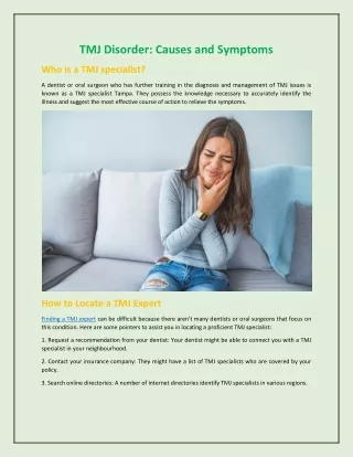 TMJ Disorder: Causes and Symptoms