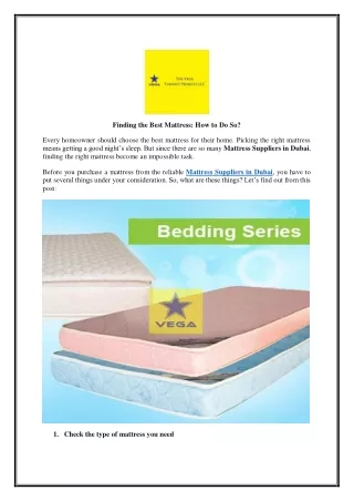 Finding the Best Mattress How to Do So