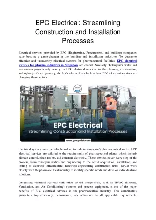 EPC Electrical_ Streamlining Construction and Installation Processes