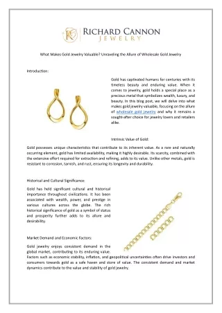 What Makes Gold Jewelry Valuable  Unraveling the Allure of Wholesale Gold Jewelry
