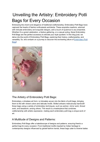 Unveiling the Artistry_ Embroidery Potli Bags for Every Occasion
