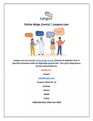 Online Belge Çevirisi | Languvi.com