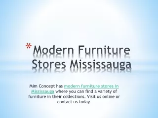 Modern Furniture Stores Mississauga