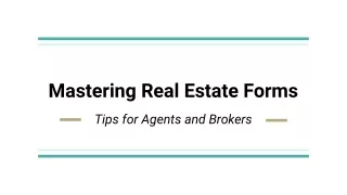Mastering Real Estate Forms