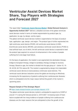 Ventricular Assist Devices Market Share, Top Players with StrategieS