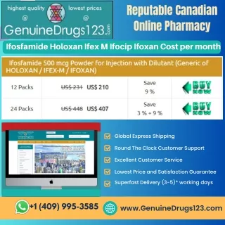 Ifosfamide Holoxan Ifex M Ifocip Ifoxan Cost per month