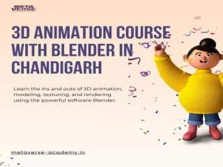3D Animation Course with Blender in Chandigarh