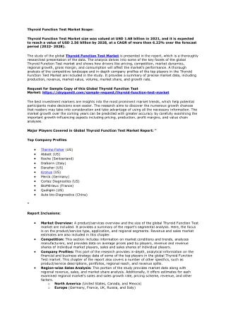 Thyroid Function Test Market