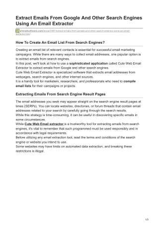 Extract Emails From Google And Other Search Engines Using An Email Extractor
