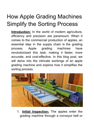 How Apple Grading Machines Simplify the Sorting Process