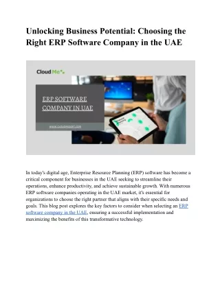 Unlocking Business Potential_ Choosing the Right ERP Software Company in the UAE