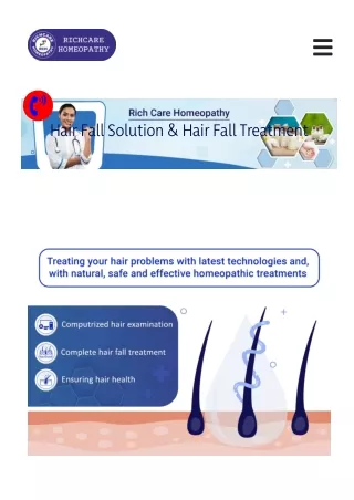 Hair fall Homeopathy Treatments in Bangalore -Rich Care