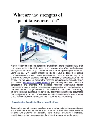 What are the strengths of quantitative research?