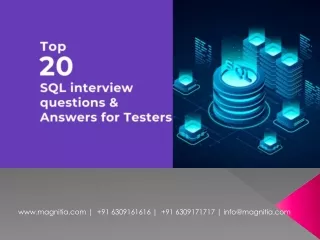 Top 20 SQL interview questions & Answers for Testers 2023