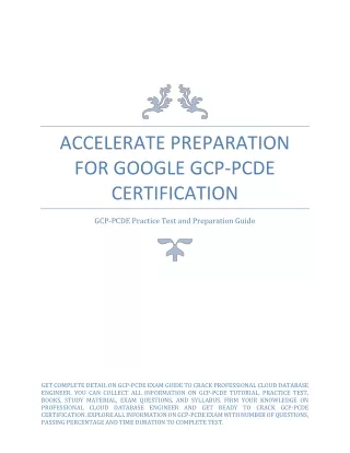 Accelerate Preparation for Google GCP-PCDE Certification