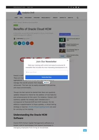 Benefits of Oracle Cloud HCM