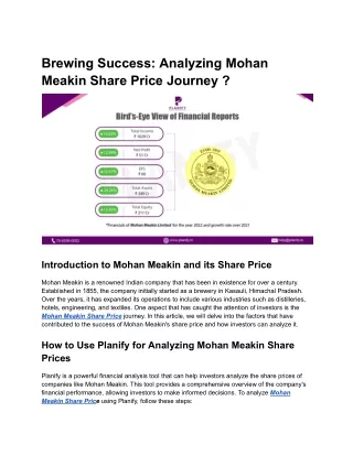 Brewing Success_ Analyzing Mohan Meakin Share Price Journey