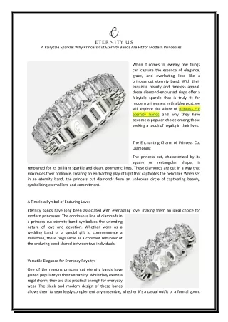 A Fairytale Sparkle  Why Princess Cut Eternity Bands Are Fit for Modern Princesses