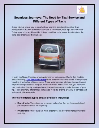 Taxi in Noida