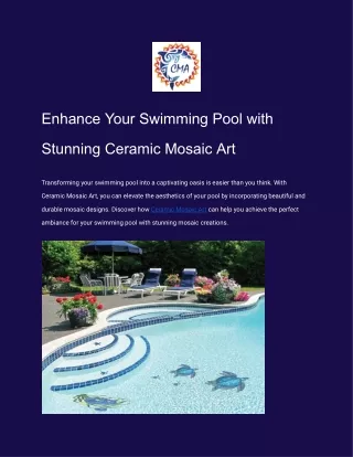 Enhance Your Swimming Pool with Stunning Ceramic Mosaic Art