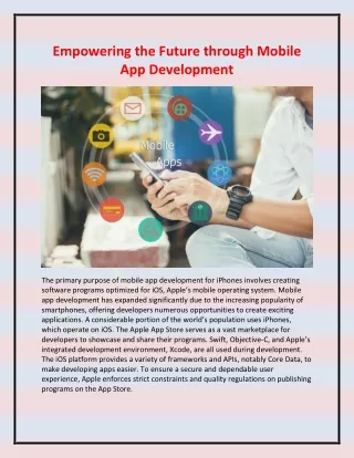 Empowering the Future through Mobile App Development
