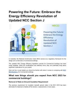 Powering the Future: Embrace the Energy Efficiency Revolution of Updated NCC Sec