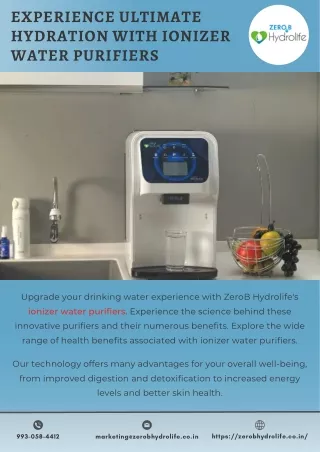 Experience Ultimate Hydration with Ionizer Water Purifiers