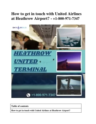 How to get in touch with United Airlines at Heathrow Airport